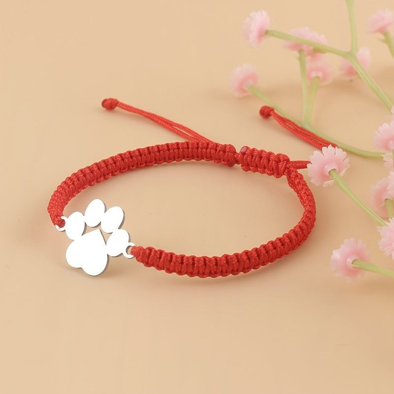 Paw Charm Braided Bracelet