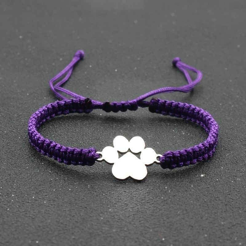 Paw Charm Braided Bracelet
