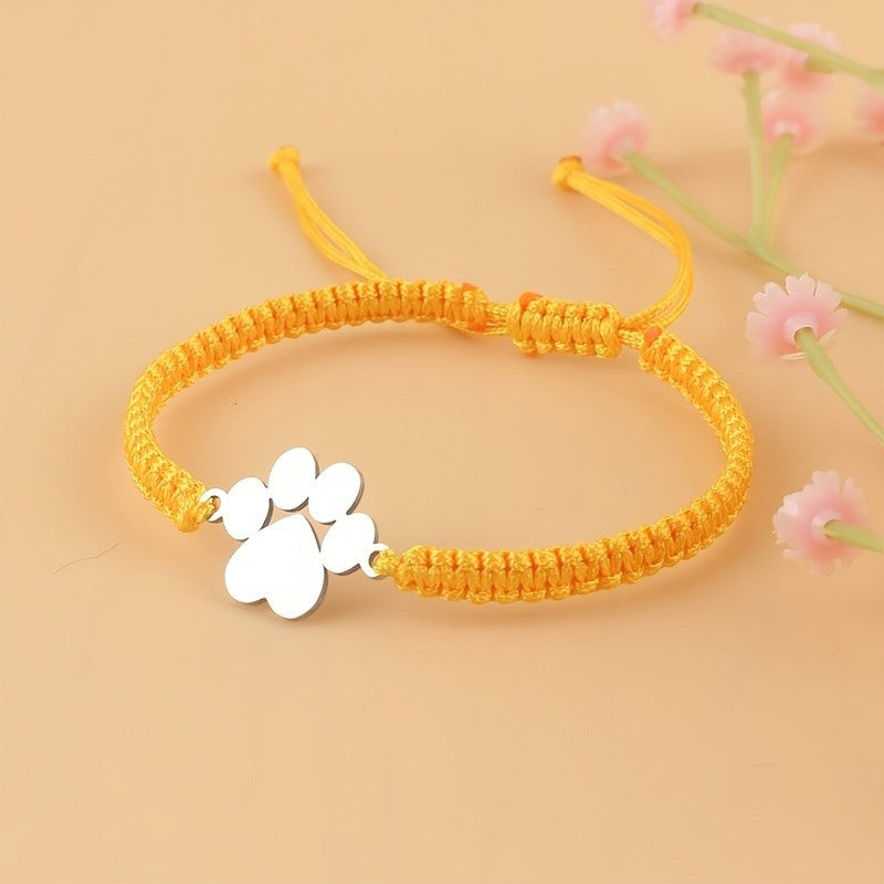 Paw Charm Braided Bracelet