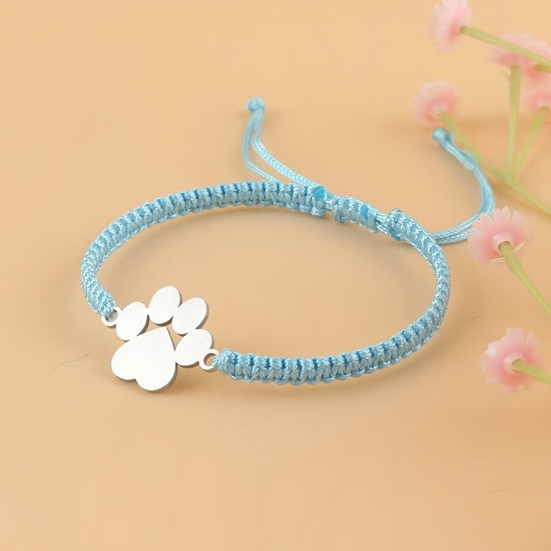 Paw Charm Braided Bracelet