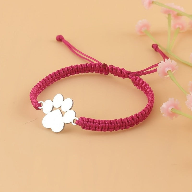 Paw Charm Braided Bracelet