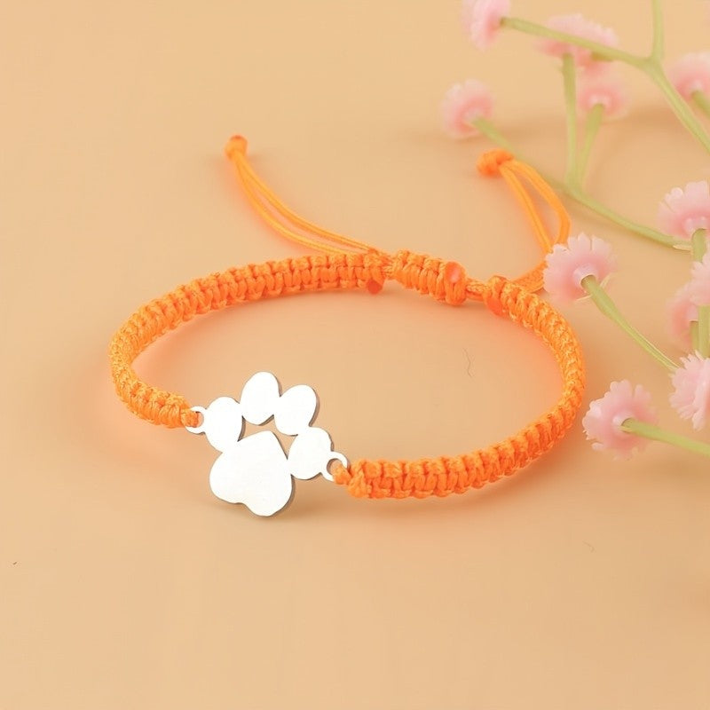 Paw Charm Braided Bracelet