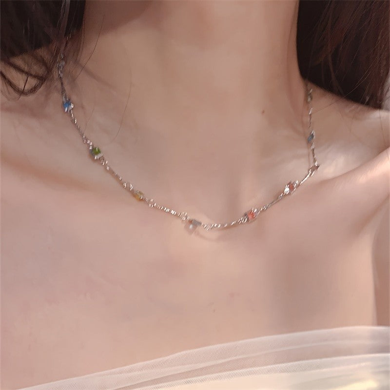 Natural Stone Square Necklace