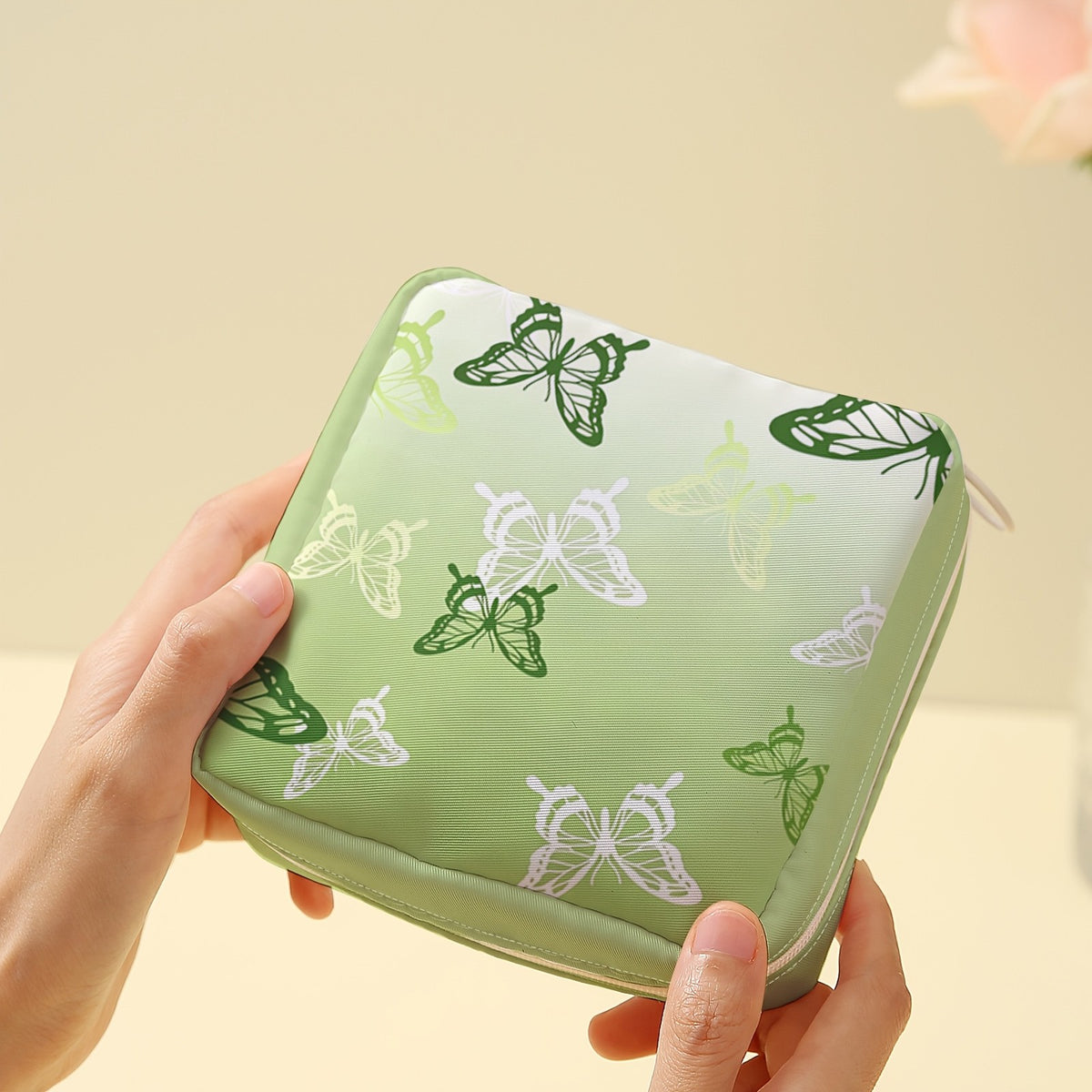 Butterfly Print Zip Pouch