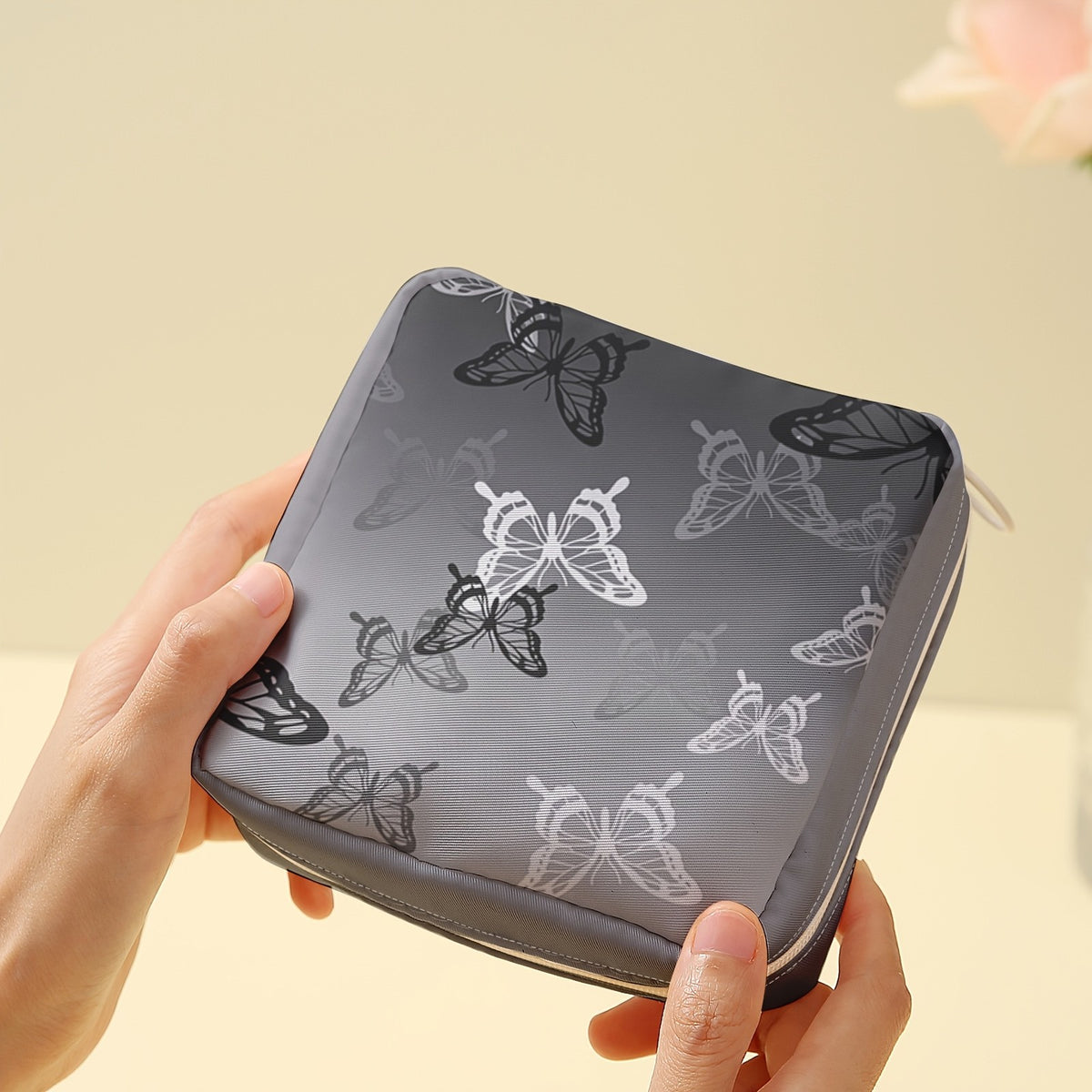 Butterfly Print Zip Pouch