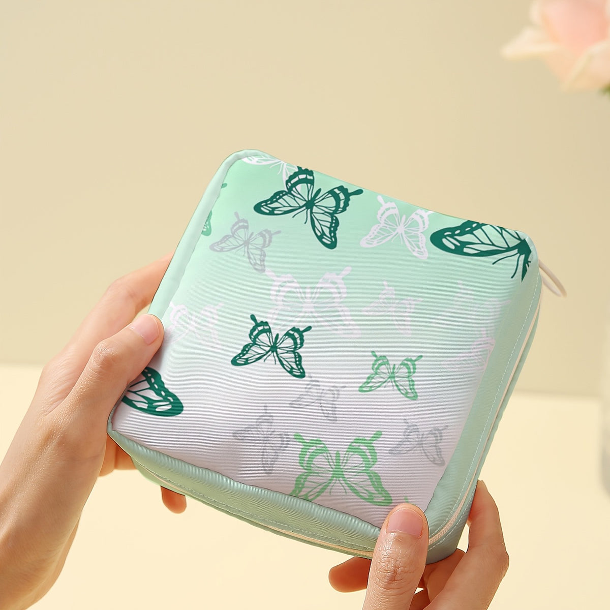 Butterfly Print Zip Pouch