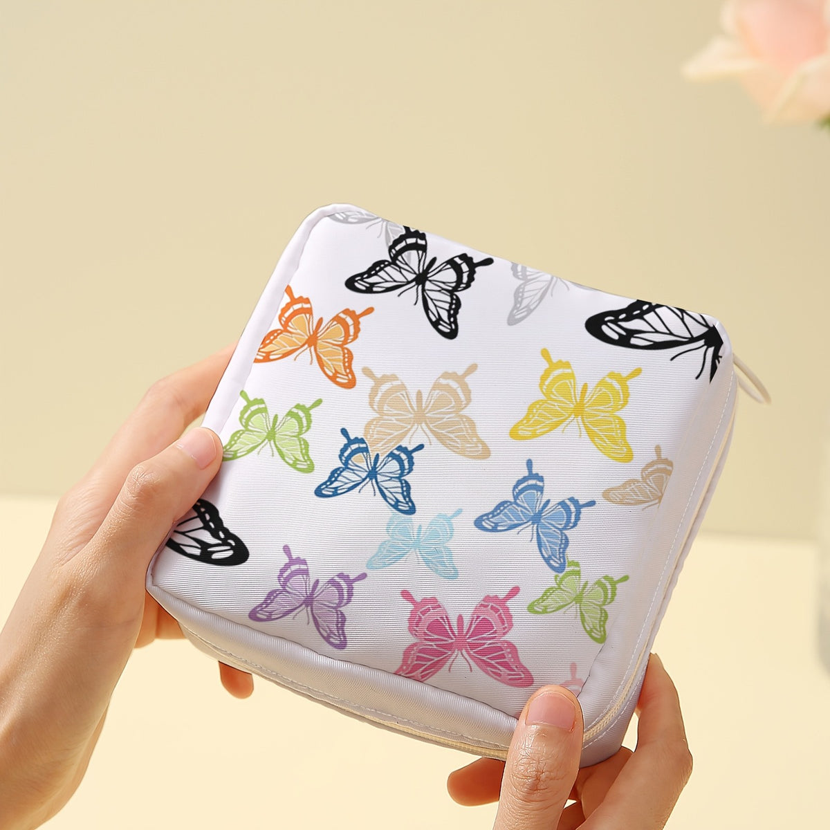 Butterfly Print Zip Pouch