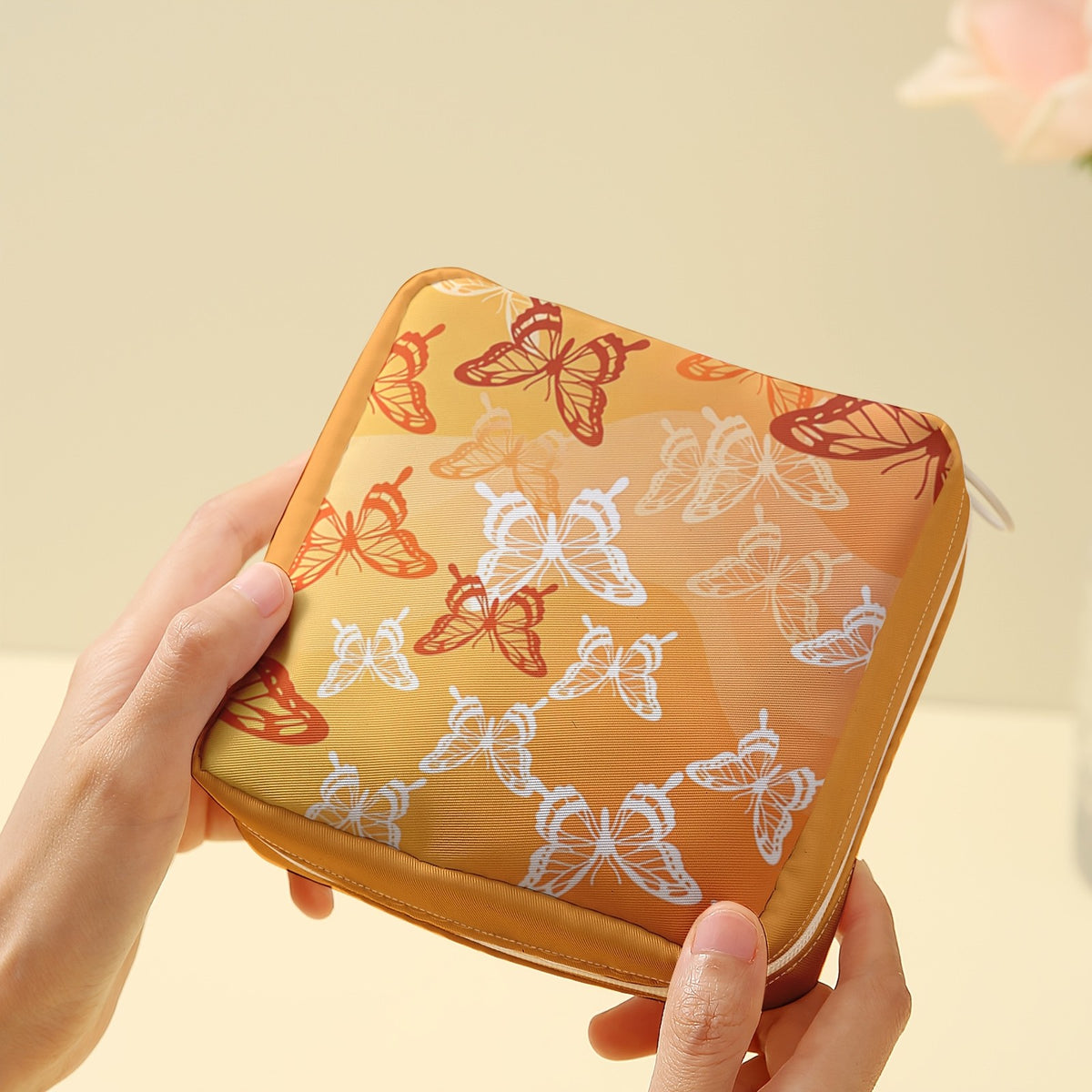Butterfly Print Zip Pouch