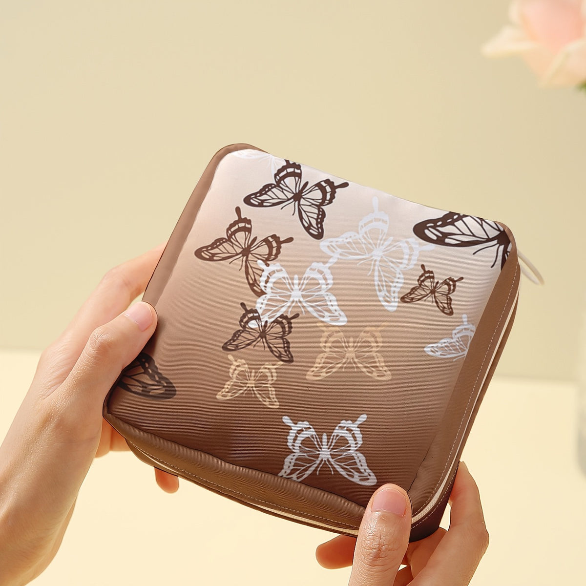 Butterfly Print Zip Pouch