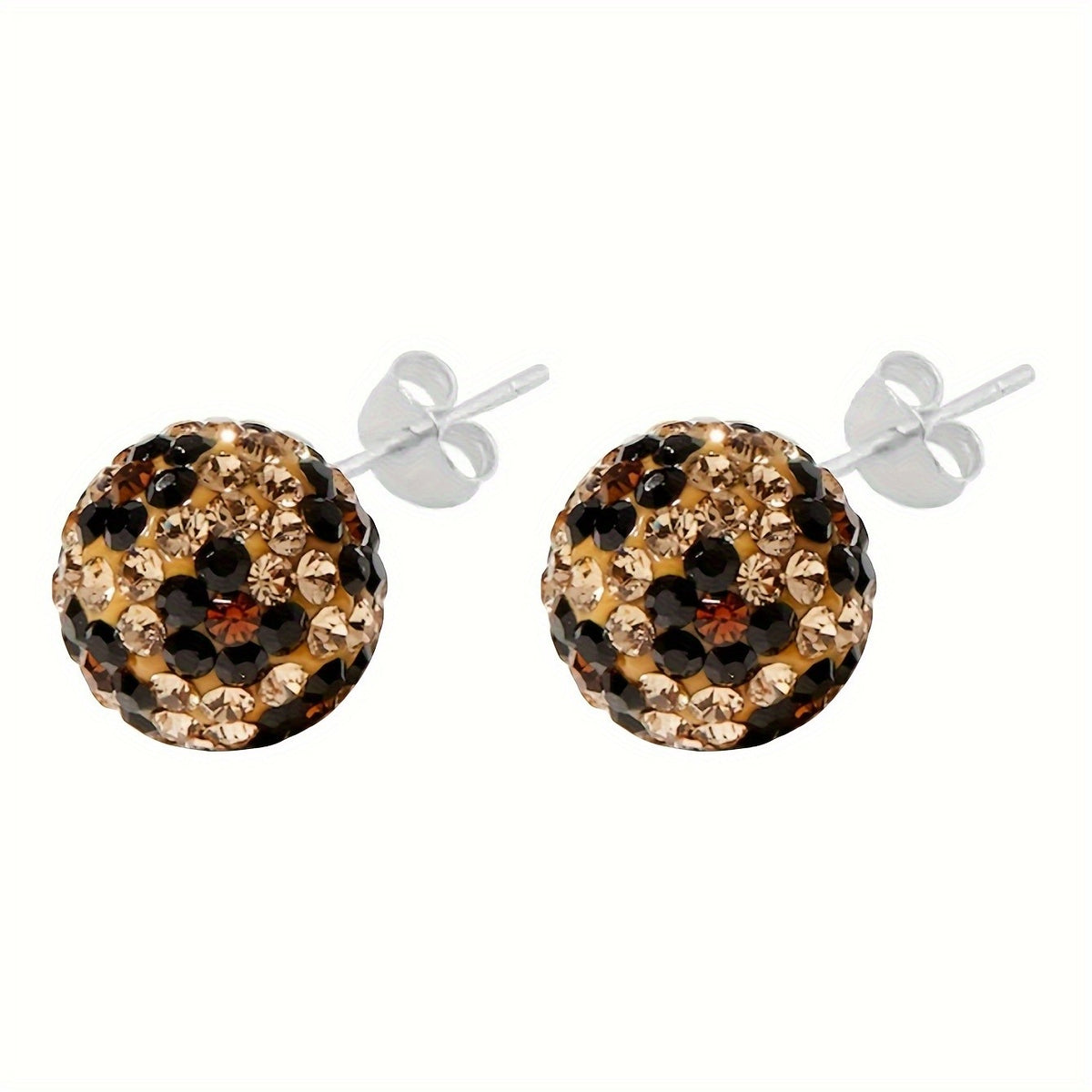 Multi-Color Crystal Ball Stud Earrings