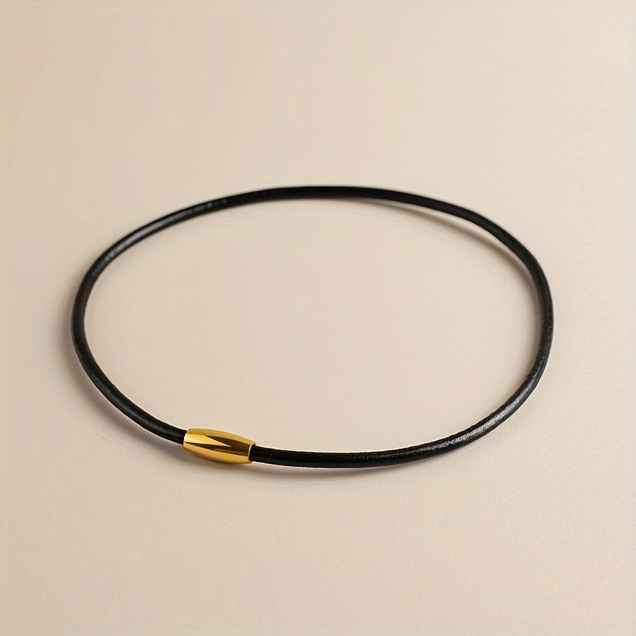 Gold Accent Leather Choker