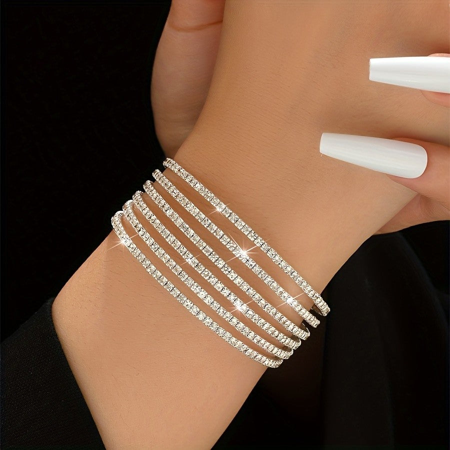 Multi-Row Crystal Bracelet