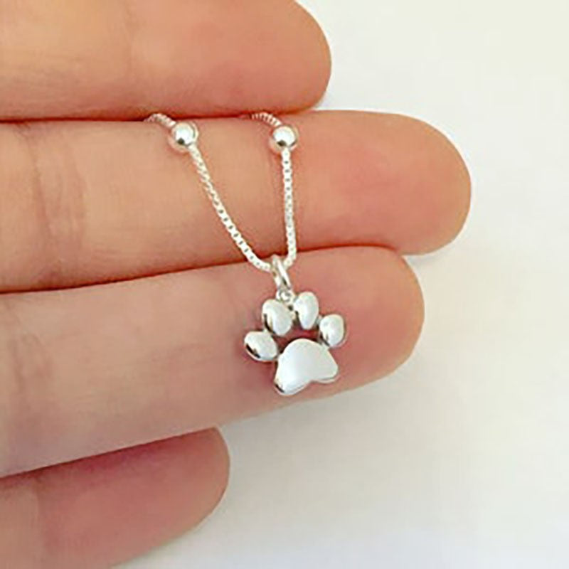 Paw Print Bead Chain Anklet