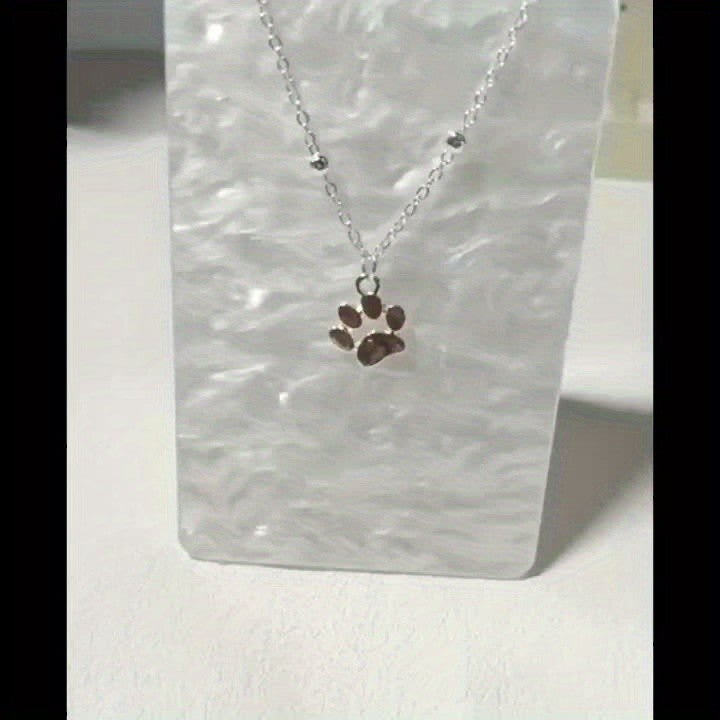 Paw Print Bead Chain Anklet