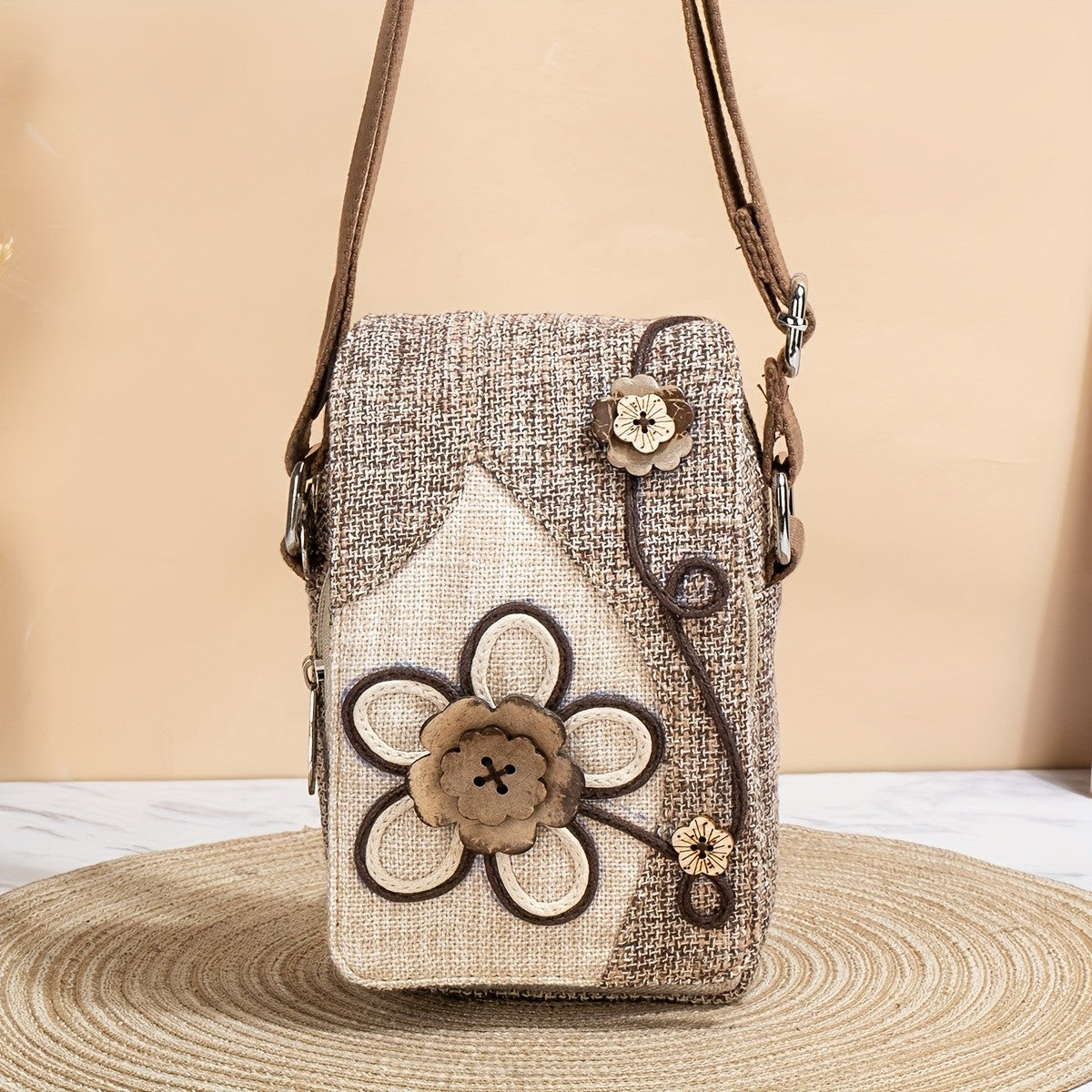 Floral Fabric Crossbody Bag