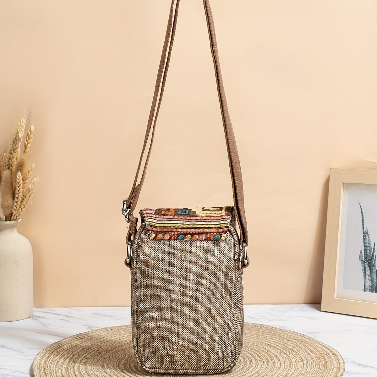 Woven Owl Crossbody Bag