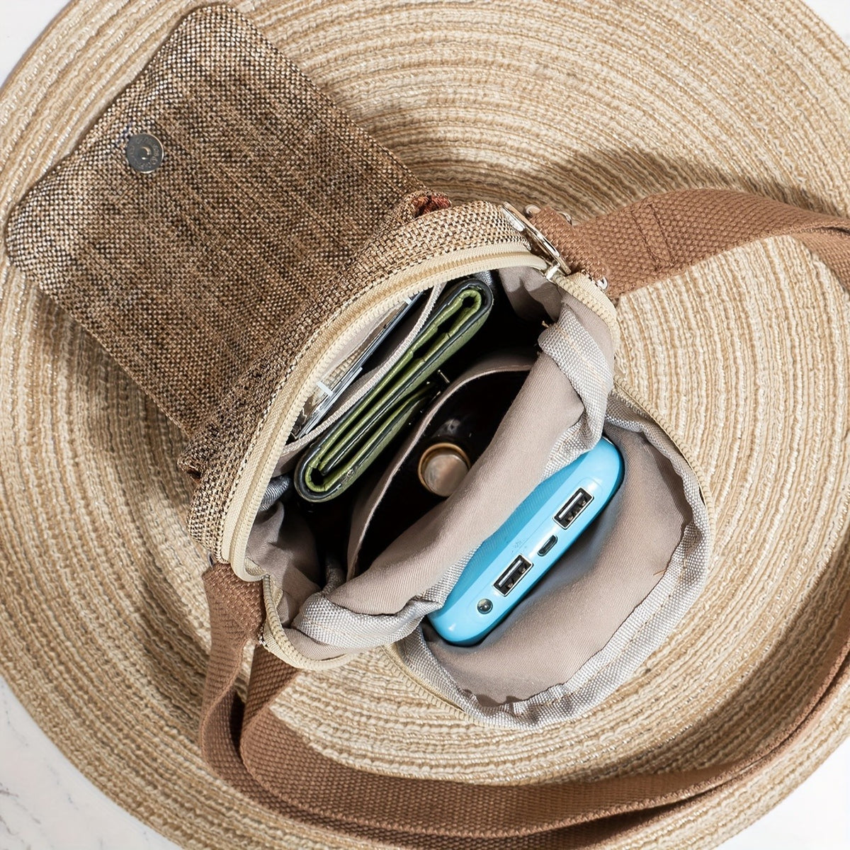 Woven Owl Crossbody Bag