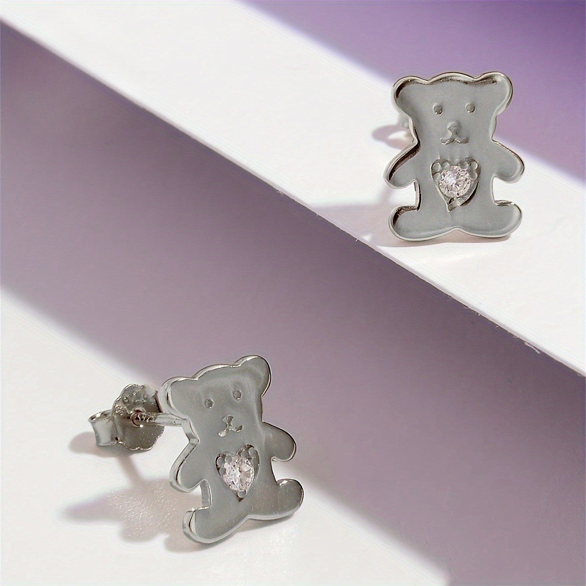 18k Bear Stud Earrings