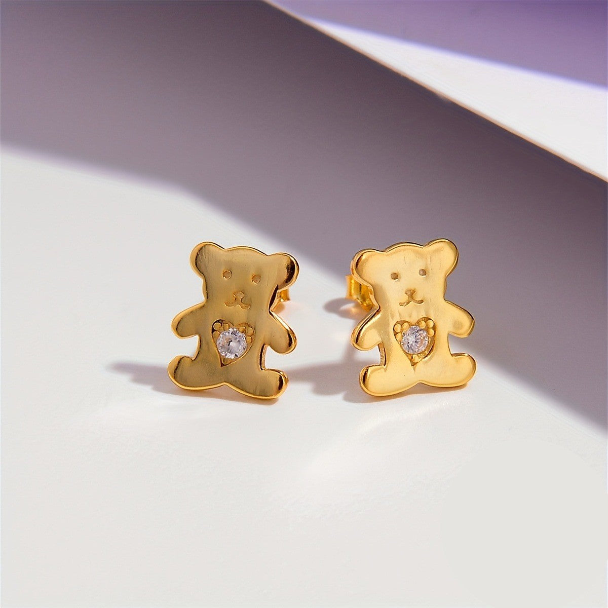 18k Bear Stud Earrings