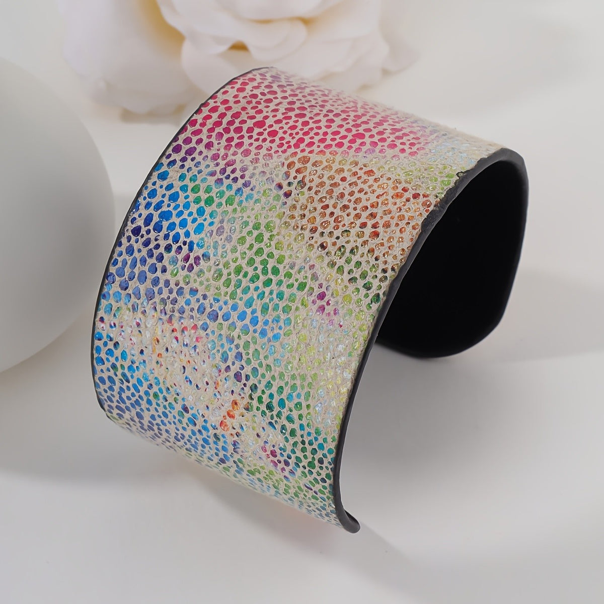 Black Wide Cuff Bracelet