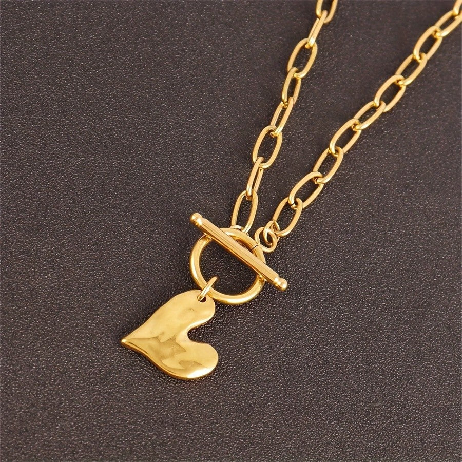 Asymmetric Heart Toggle Necklace