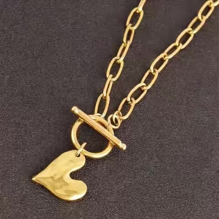 Asymmetric Heart Toggle Necklace