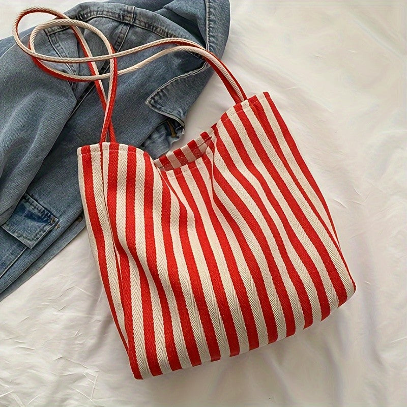 Striped Woven Tote