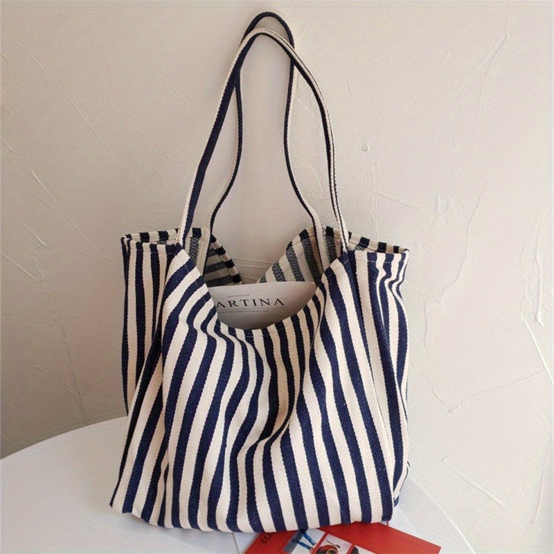Striped Woven Tote
