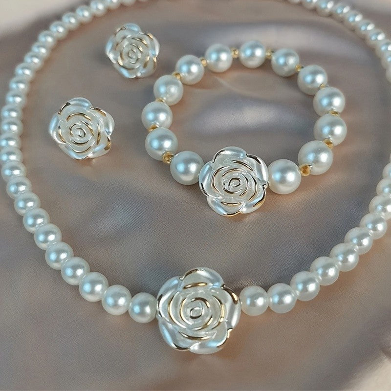 3pc Camellia Pearl Jewelry Set