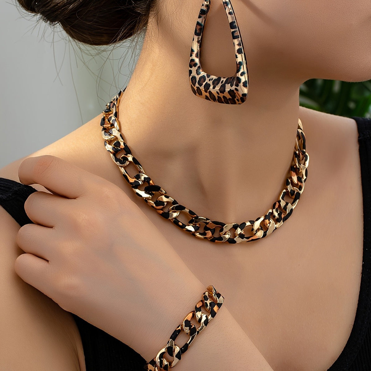Leopard Triangle Jewelry Set