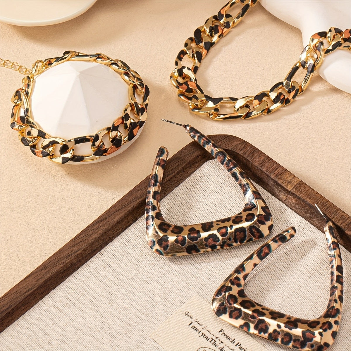 Leopard Triangle Jewelry Set