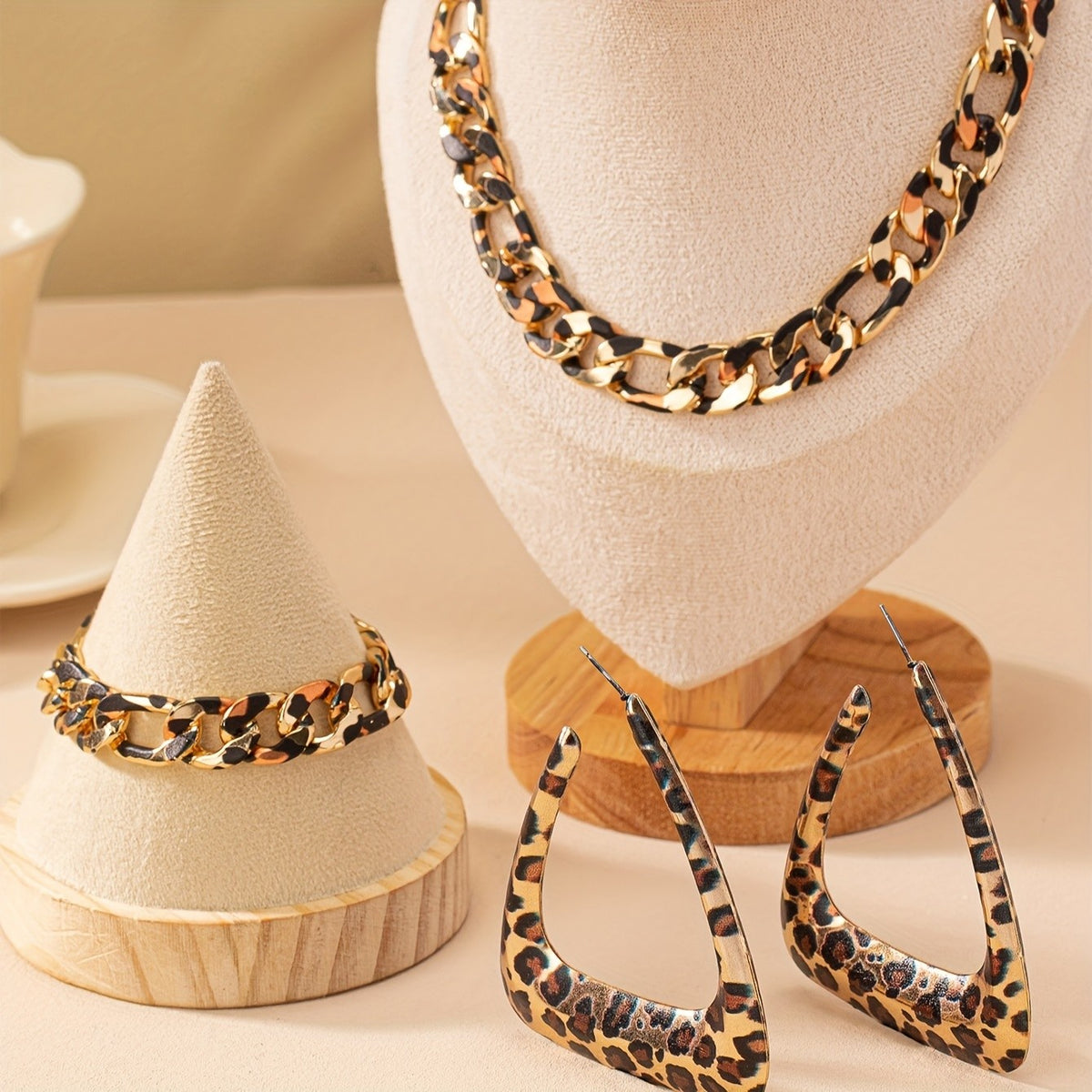 Leopard Triangle Jewelry Set