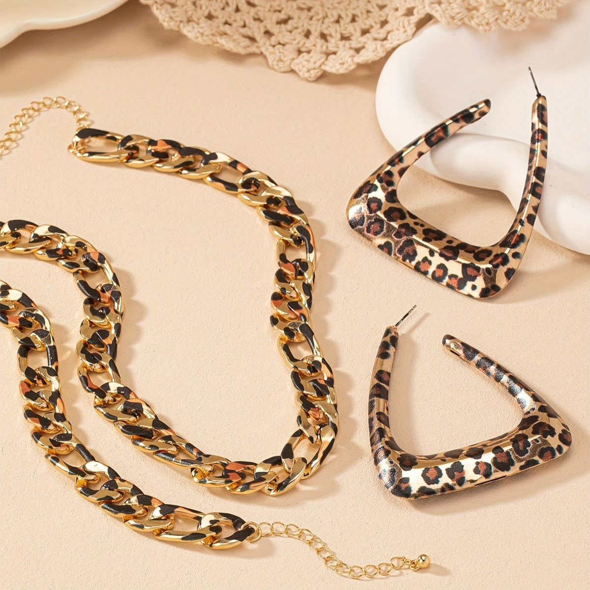 Leopard Triangle Jewelry Set