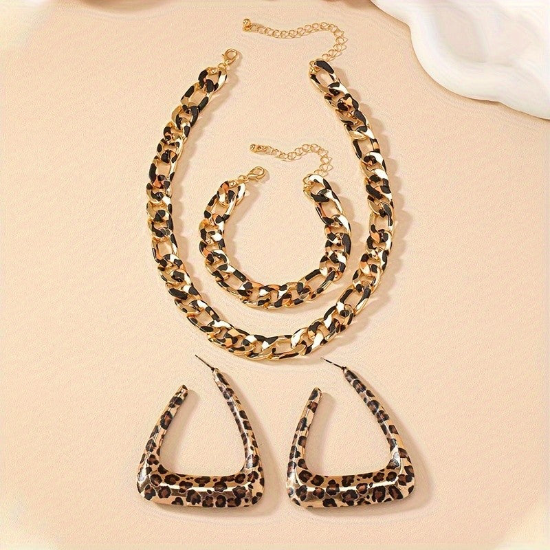 Leopard Triangle Jewelry Set