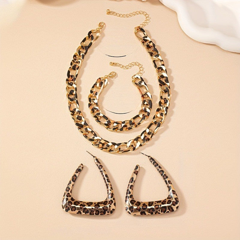 Leopard Triangle Jewelry Set