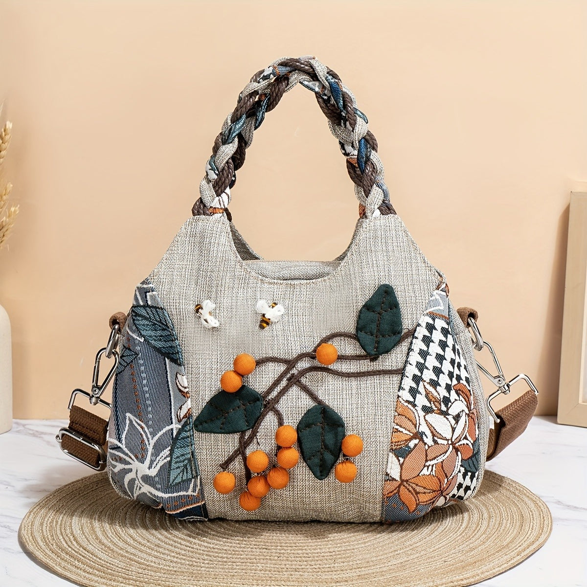 Persimmon & Bee Patchwork Tote