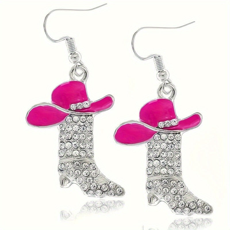 Cowboy Hat & Boots Drop Earrings