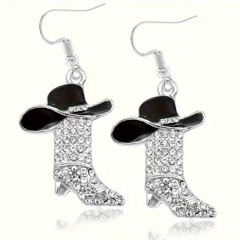 Cowboy Hat & Boots Drop Earrings