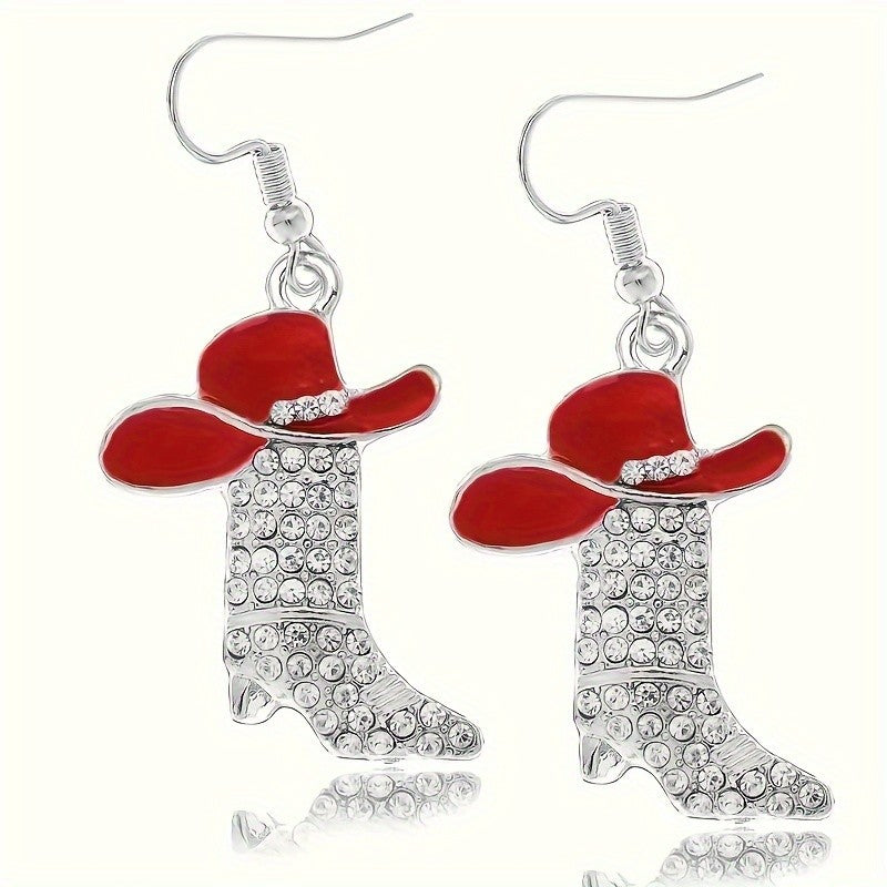 Cowboy Hat & Boots Drop Earrings