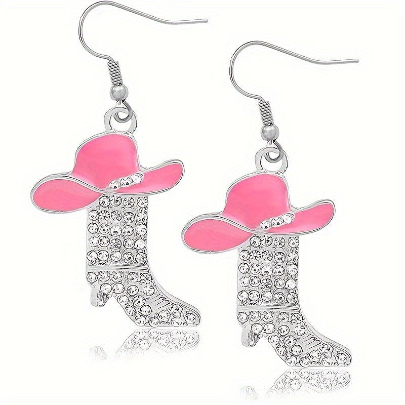 Cowboy Hat & Boots Drop Earrings
