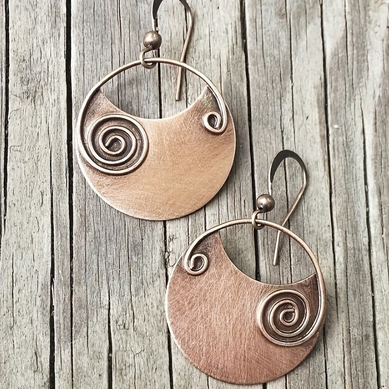 Spiral Disc Dangle Earrings