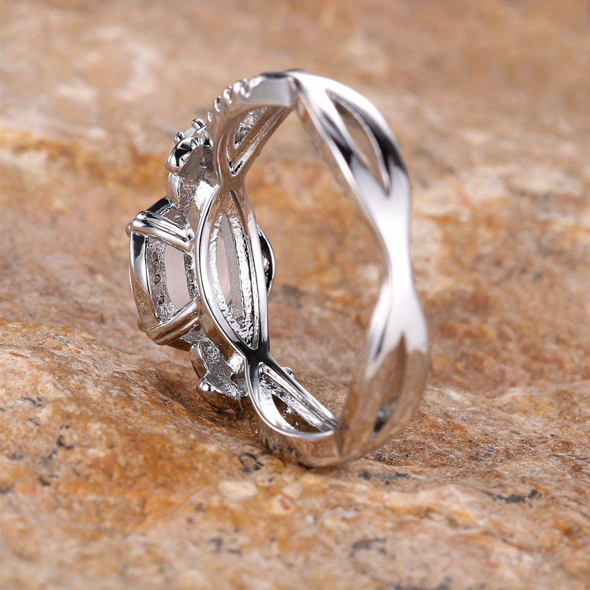 Opal Vine Leaf Ring
