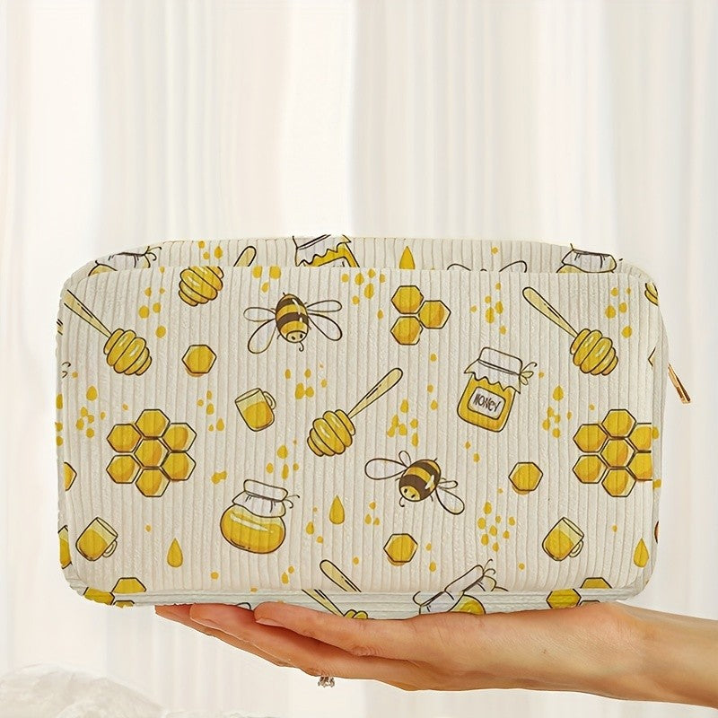 Honeycomb Print Makeup Bag