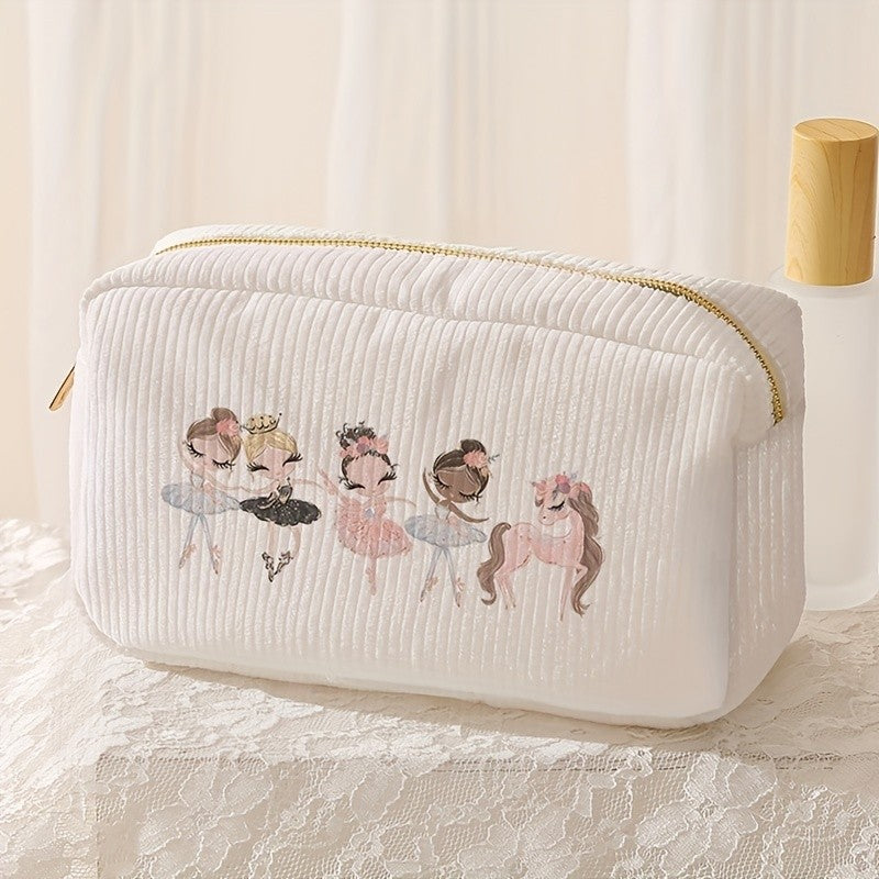 Ballet & Unicorn Corduroy Pouch