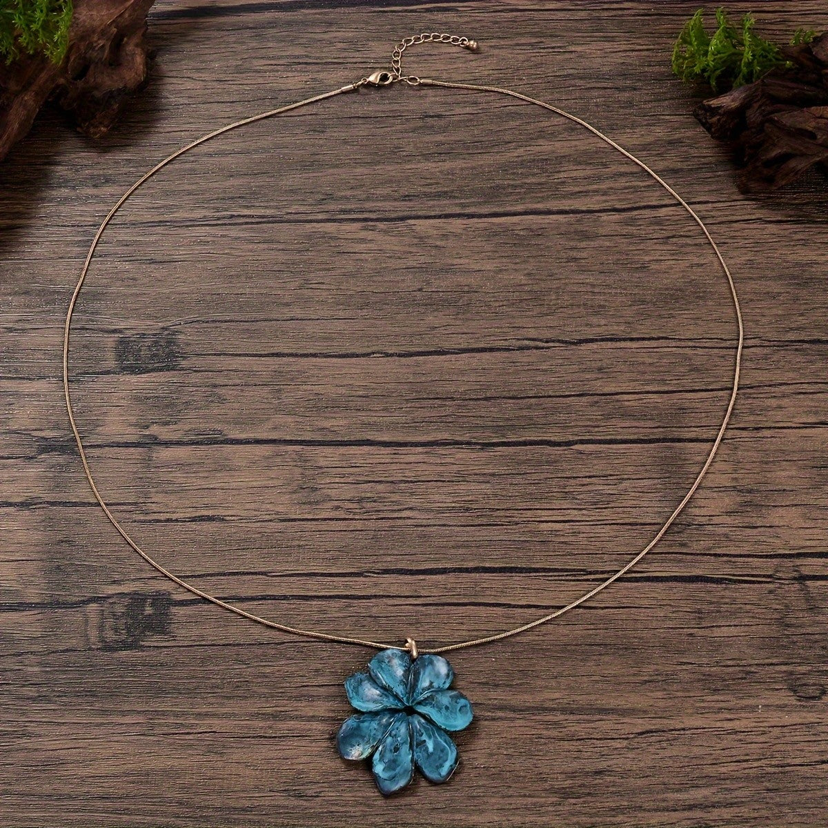 Sculpted Flower Petal Pendant Necklace