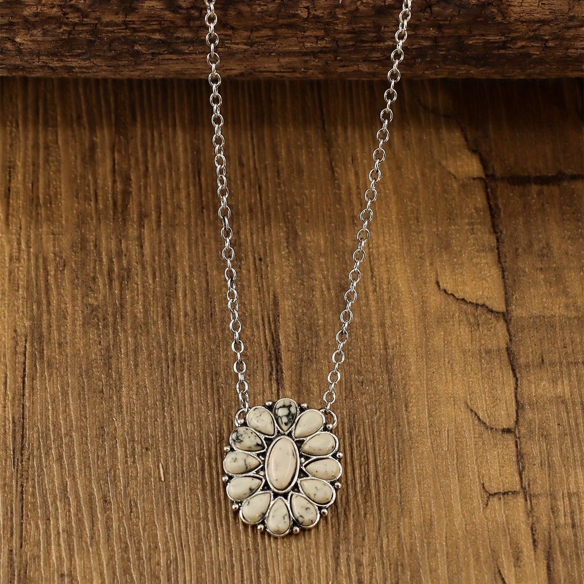 Red Floral Pendant Necklace