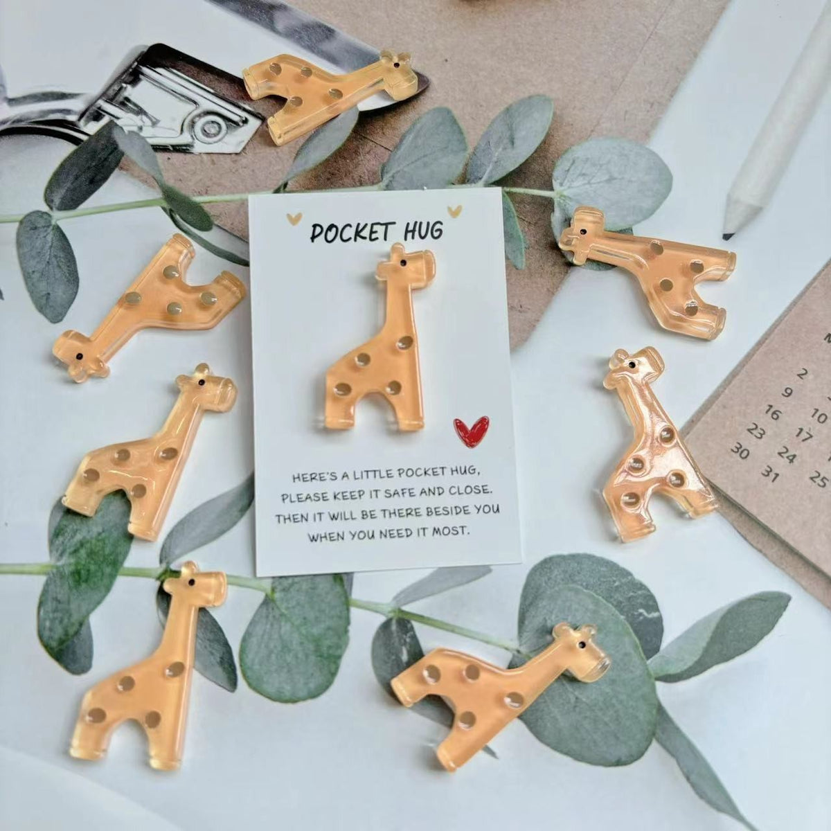 Giraffe Pocket Hug Pin