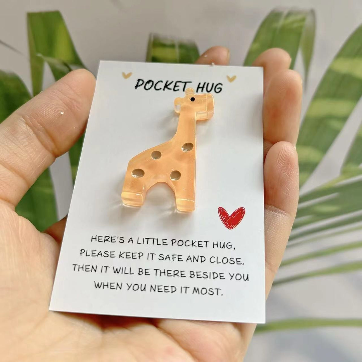 Giraffe Pocket Hug Pin