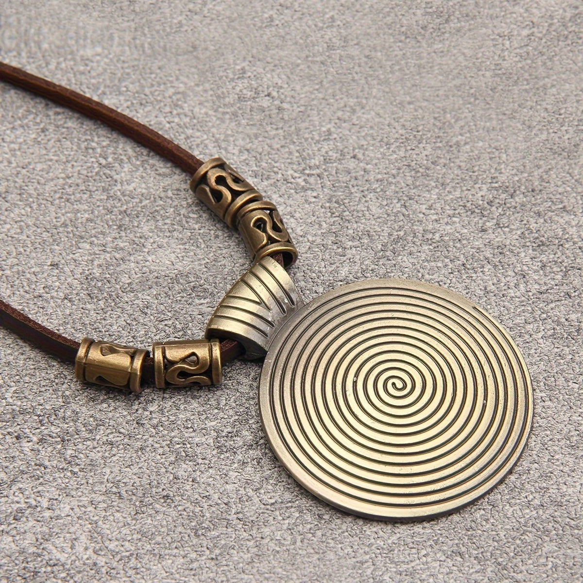 Vintage Spiral Medallion Necklace