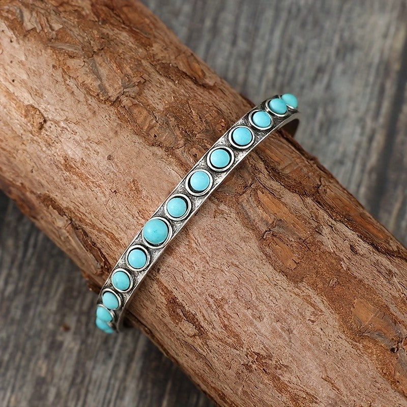 Turquoise Bezel Cuff Bracelet